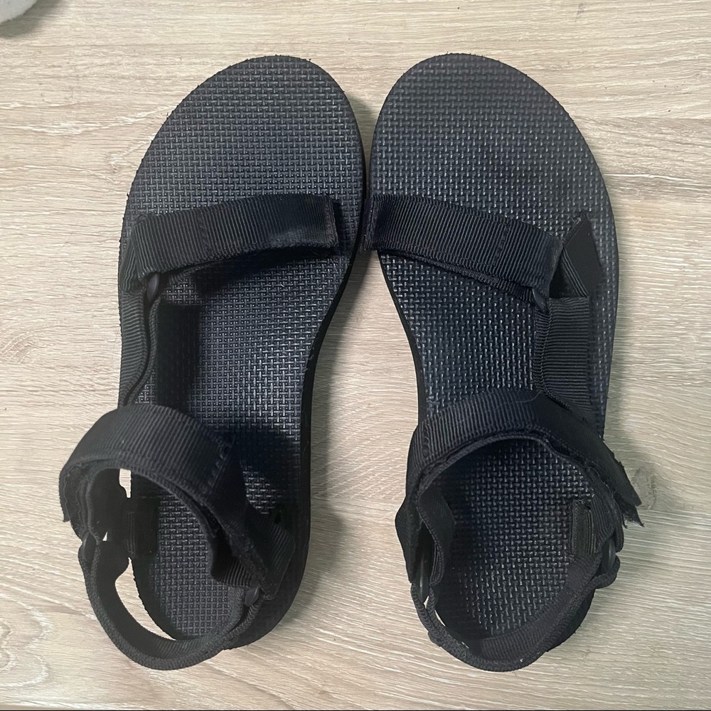 black platform teva sandals